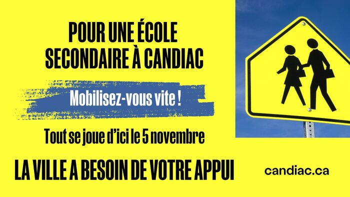 APPEL À L' ACTION - Pour une école secondaire à Candiac, tout se joue dans les prochains jours!